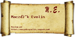 Maczák Evelin névjegykártya
