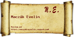 Maczák Evelin névjegykártya